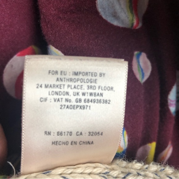 Anthropologie HWR Mormor Pom Pom Cardigan Marbled Size M - Picture 7 of 10